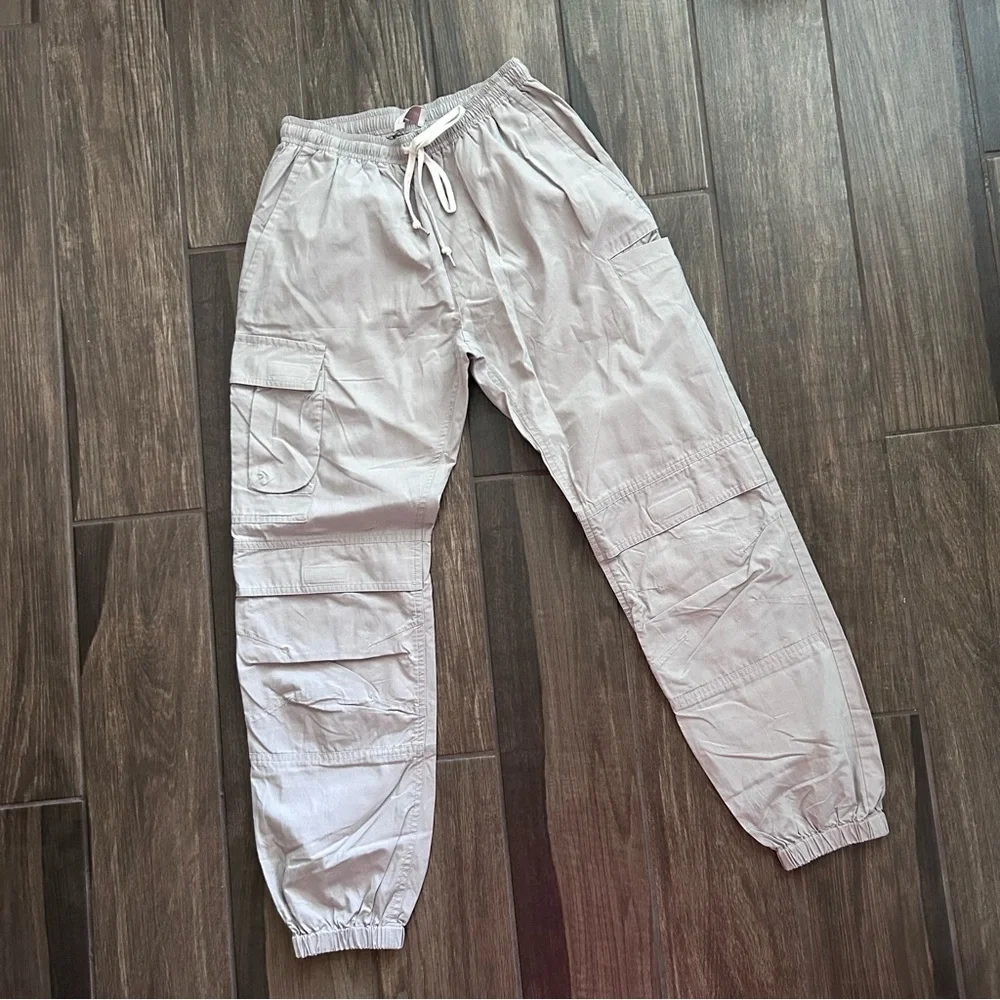 John Elliott Cotton Himalayan Cargo Jogger Pants in Dove  Grey Sz 0/XS